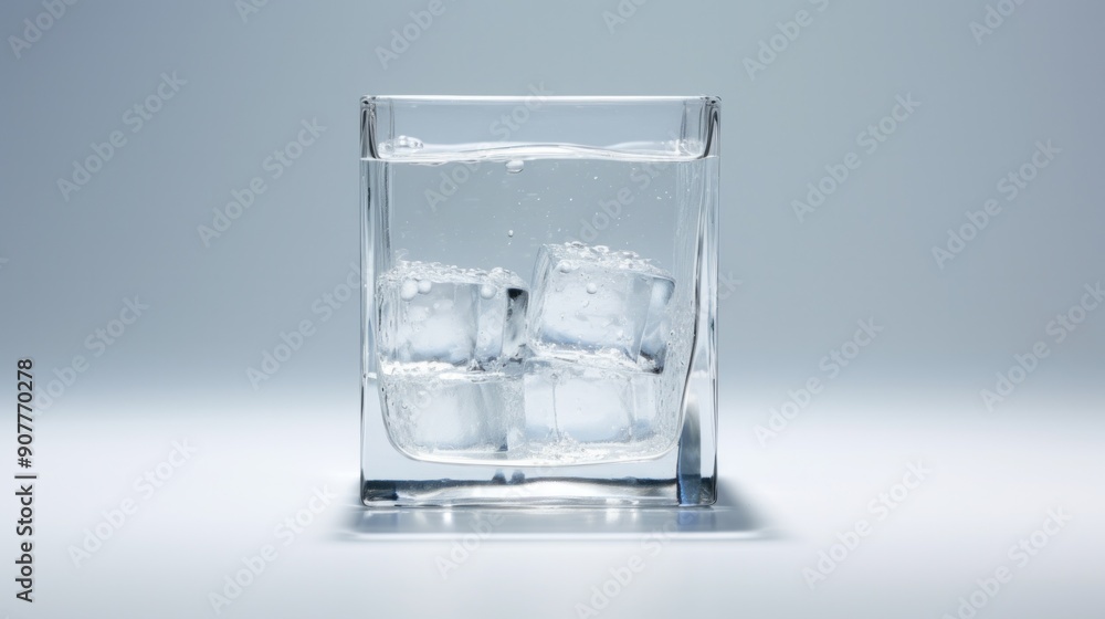A single ice cube, slowly melting in a glass, its translucent form revealing the trapped air bubbles within. A single ice cube, slowly melting in a glass, its translucent form revealing the trapped air bubbles within.