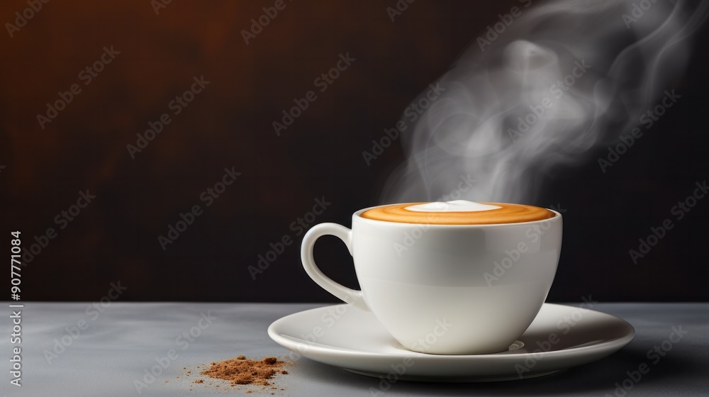 A steaming cup of freshly brewed coffee, with a thin layer of crema on top A steaming cup of freshly brewed coffee, with a thin layer of crema on top
