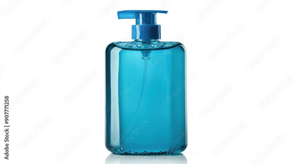 Blue Plastic Bottle with Pump Dispenser Blue Plastic Bottle with Pump Dispenser