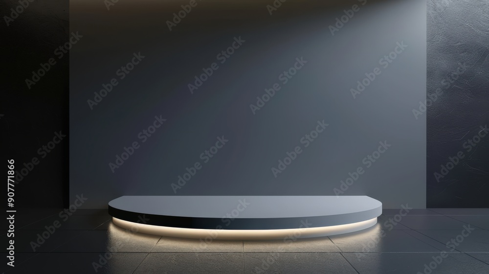 A white pedestal with a black background A white pedestal with a black background