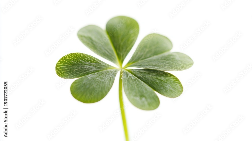 Close-up of a Green Four-Leaf Clover Close-up of a Green Four-Leaf Clover