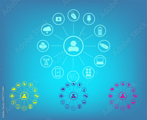 Vector icon on a blue background with a gradient