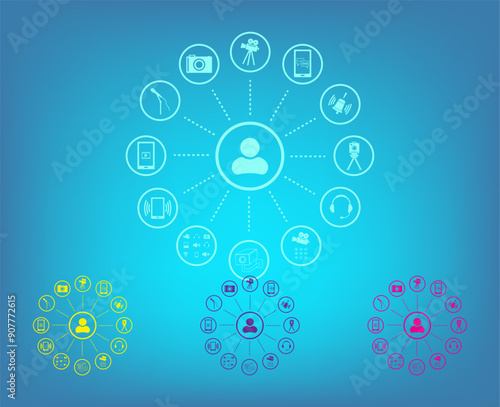 Vector icon on a blue background with a gradient