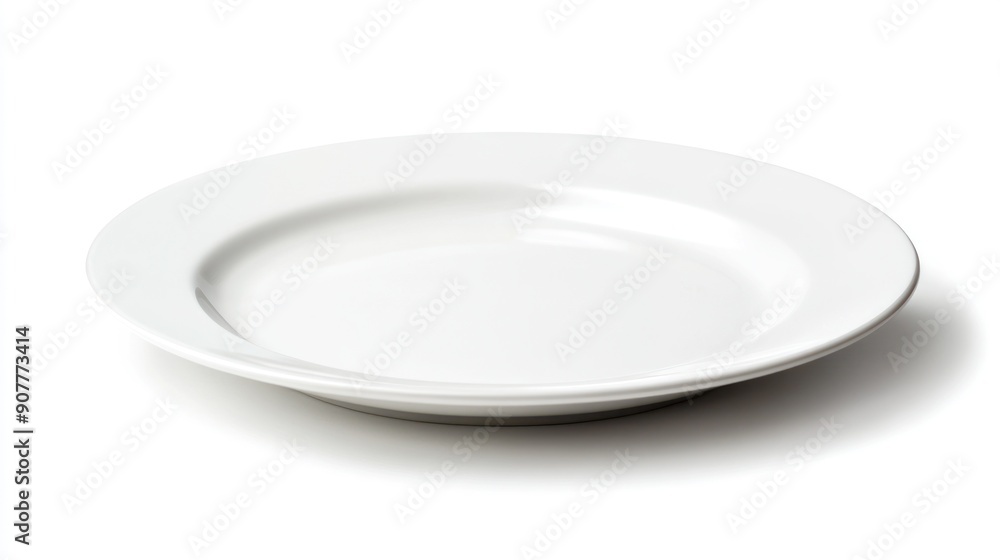 White Porcelain Plate on White Background White Porcelain Plate on White Background