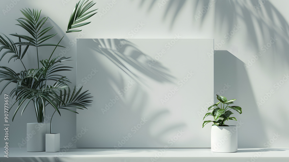 3d background for your design with potted plants or vase. Copy spce for your text. Abstract minimal scene, podium and leaves. Stage mockup showcase for product, banner, sale, presentation, cosmetics. 3d background for your design with potted plants or vase. Copy spce for your text. Abstract minimal scene, podium and leaves. Stage mockup showcase for product, banner, sale, presentation, cosmetics.