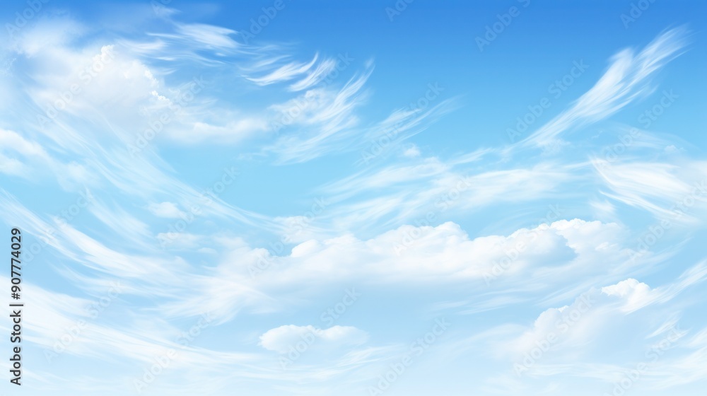 A vibrant blue sky with wispy cirrus clouds, A vibrant blue sky with wispy cirrus clouds,