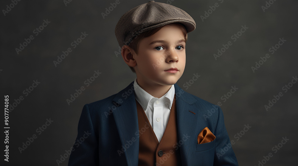 Stylish Young Boy in Classic Cap and Blazer Fashion Banner, Generative.AI
Stylish Young Boy in Classic Cap and Blazer Fashion Banner, Generative.AI