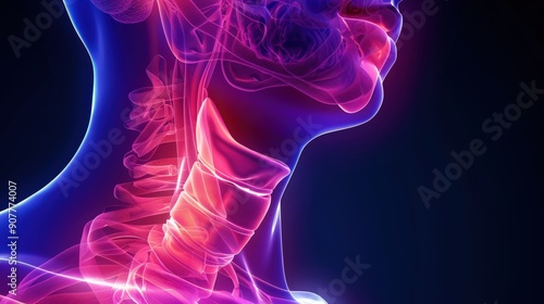 Wallpaper Mural A close up of a person's neck with a pinkish purple hue Torontodigital.ca