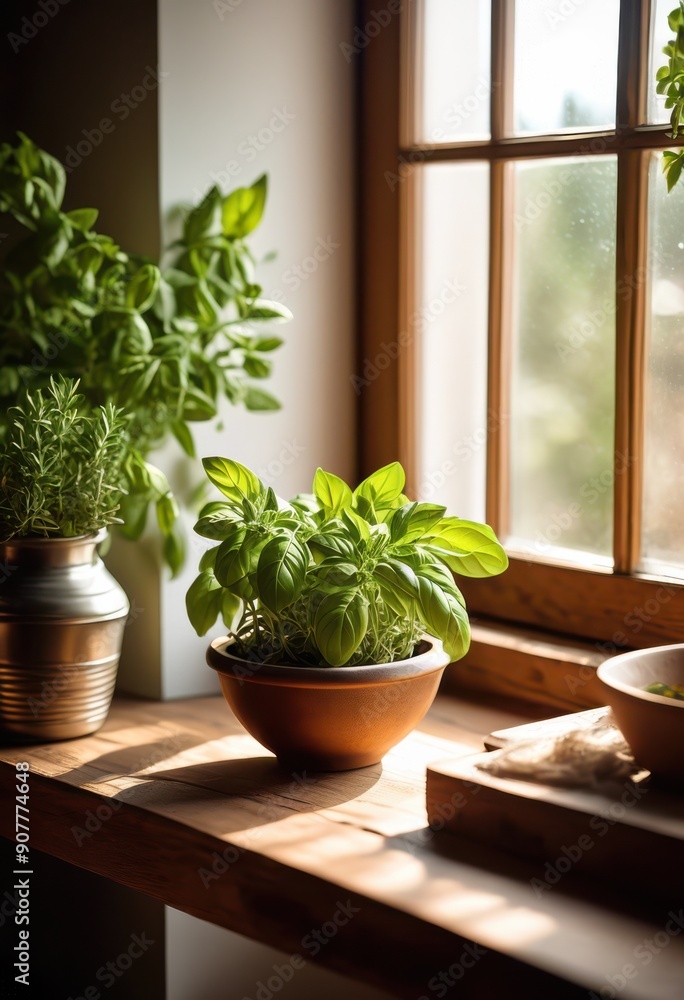 simple design space featuring fragrant herbs greenery accents natural light, basil, rosemary, thyme, mint, lavender, parsley, sage, cilantro, foliage simple design space featuring fragrant herbs greenery accents natural light, basil, rosemary, thyme, mint, lavender, parsley, sage, cilantro, foliage