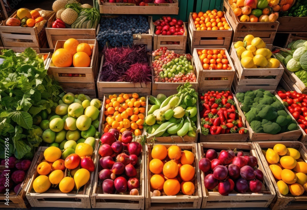 vibrant overhead display fresh fruits vegetables showcasing colorful array bounty market setting, organic, healthy, produce, variety, seasonal, ripe, juicy vibrant overhead display fresh fruits vegetables showcasing colorful array bounty market setting, organic, healthy, produce, variety, seasonal, ripe, juicy