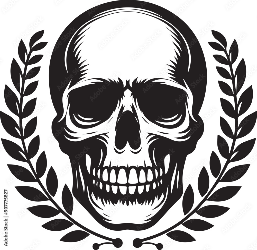 Fototapeta premium Skull silhouette vector art illustration