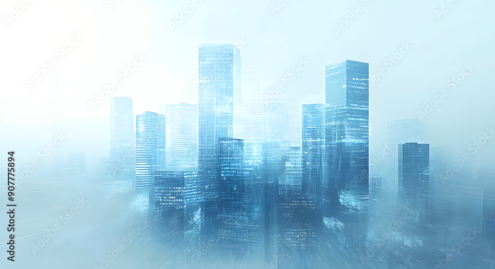 A Stock Photo of an Abstract Cityscape with Skyscraper Silhouettes A Stock Photo of an Abstract Cityscape with Skyscraper Silhouettes