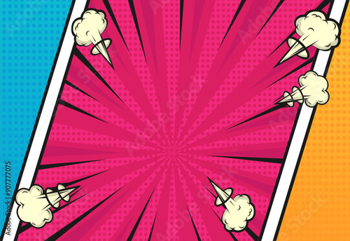 Vector Flat comic style background or wallpaper copy space