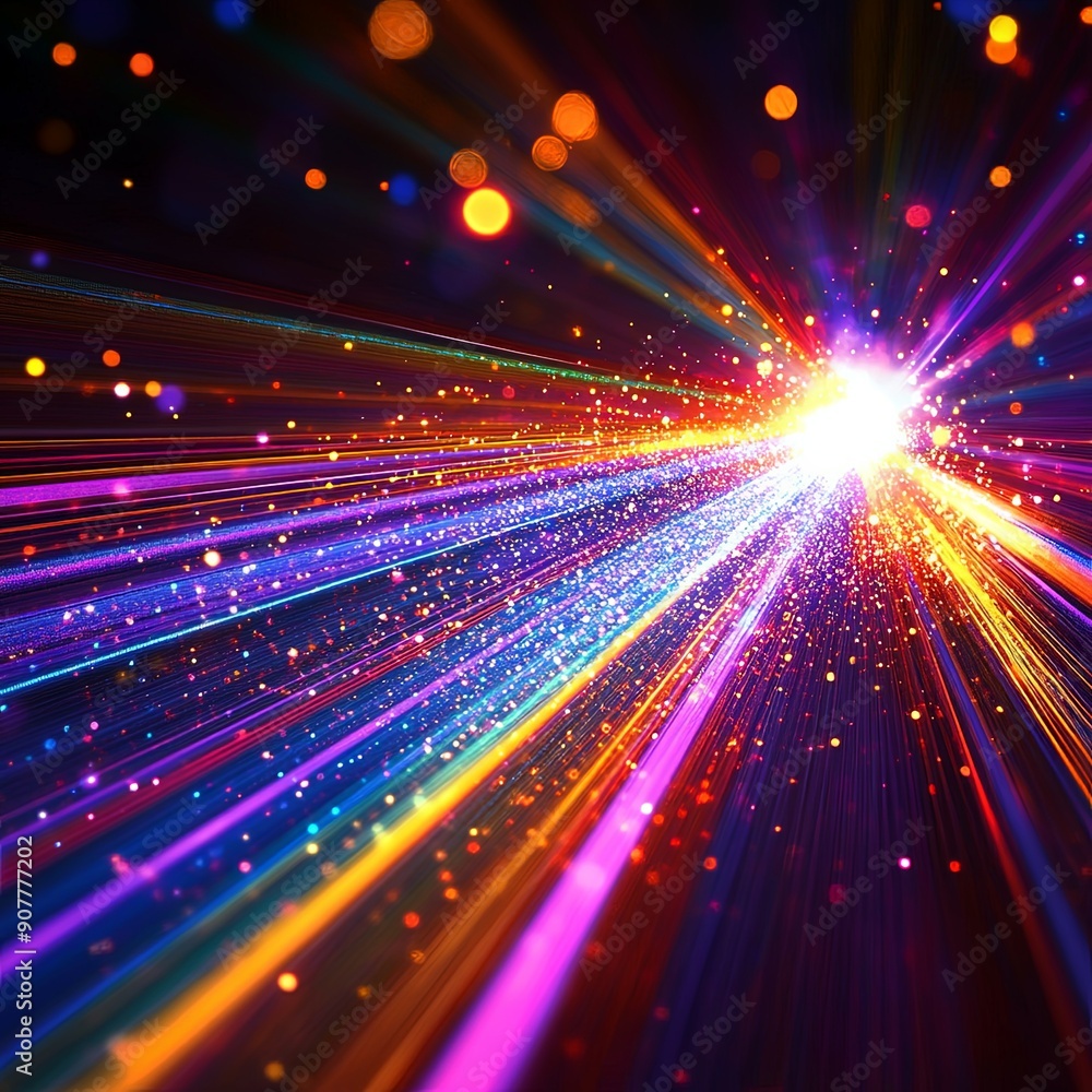 Obraz premium Dynamic Laser Light Show in Vibrant Colors