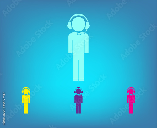 Vector icon on a blue background with a gradient