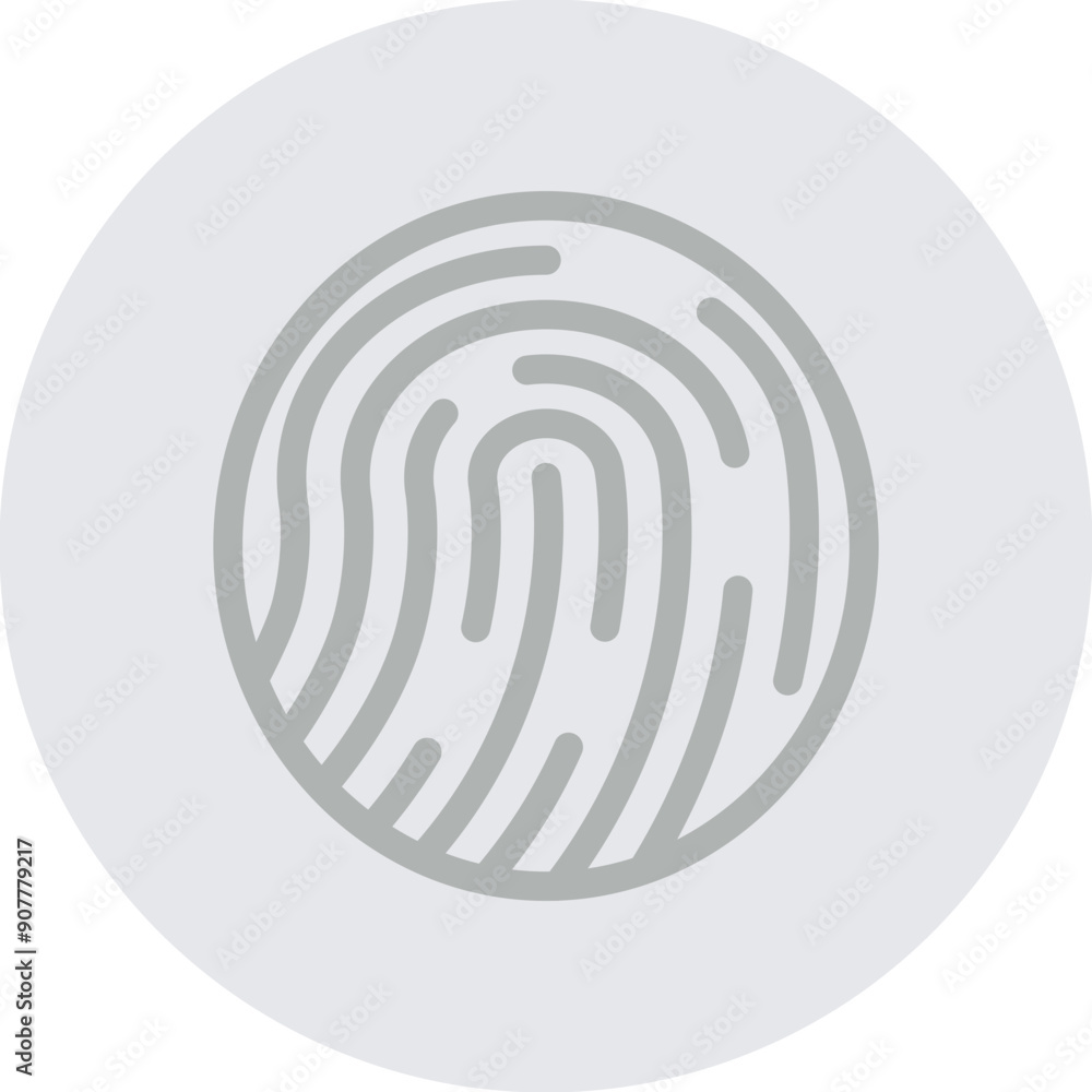 Finger Print Vector Line Grey Circle Grey Finger Print Vector Line Grey Circle Grey