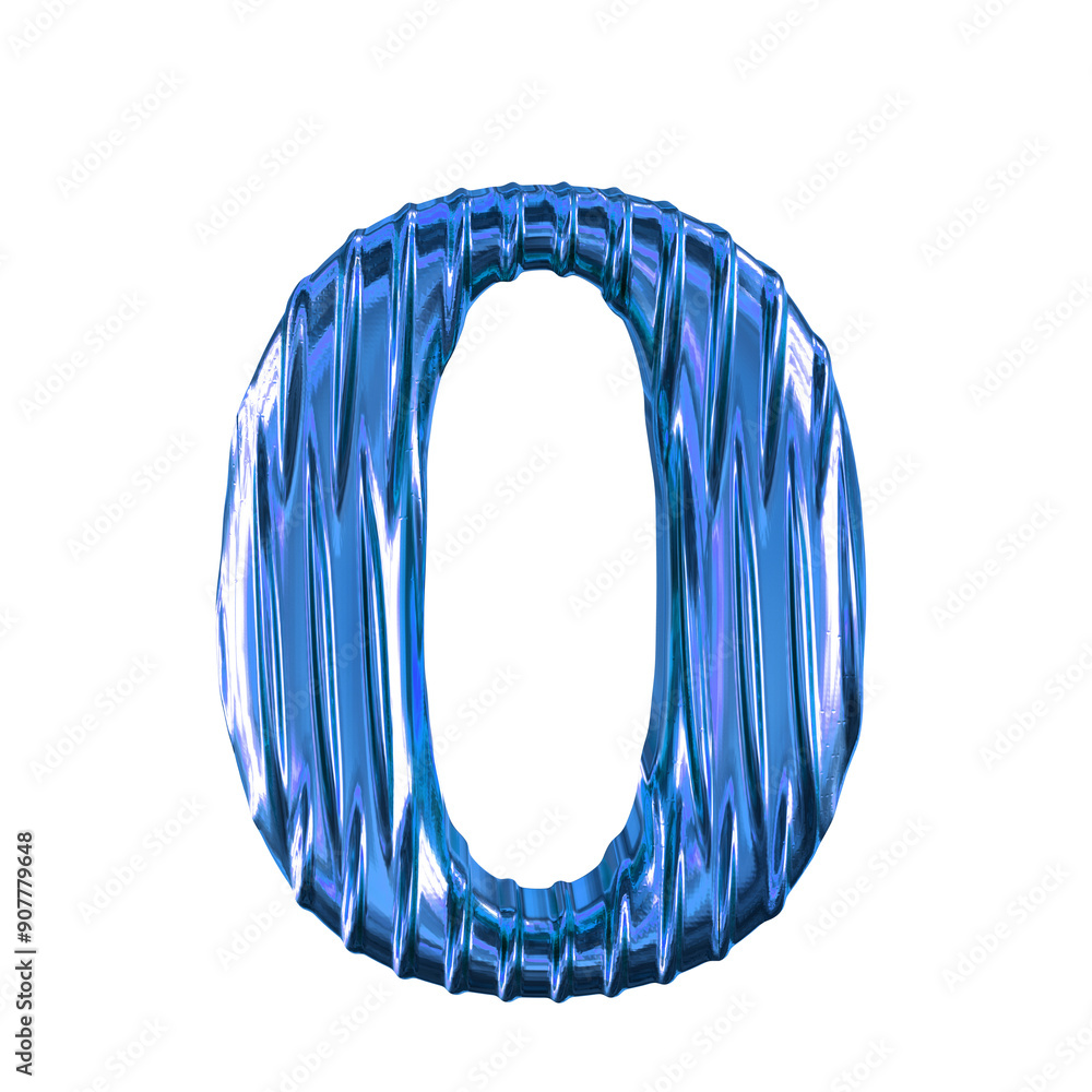 Fluted blue symbol. number 0 Fluted blue symbol. number 0