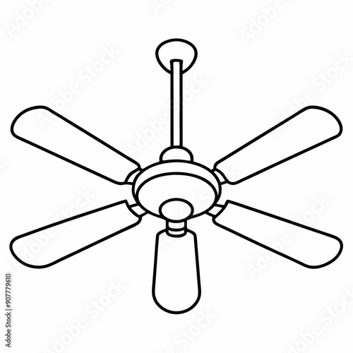 Ceiling Fan art vector illustration