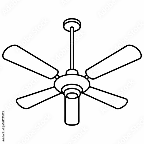 Ceiling Fan art vector illustration