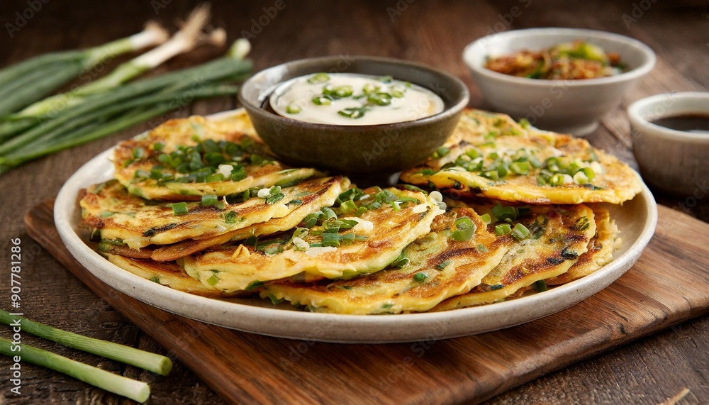 Tasty Pajeon: Savory Korean Scallion Pancakes with Dipping Sauce