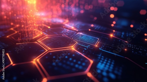 3D background with hexagons in a dynamic and futuristic design