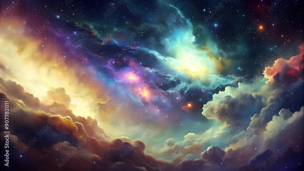 Abstract cosmic landscape in vibrant tones Abstract cosmic landscape in vibrant tones
