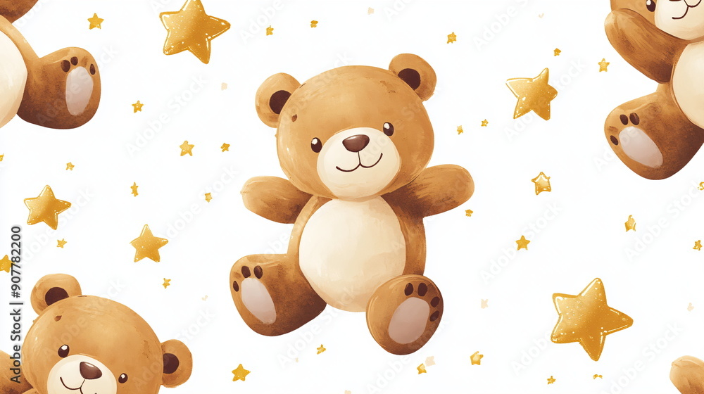 Naklejka premium plush teddy bears background
