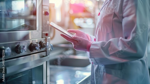 The laboratory technician inspecting equipment photo