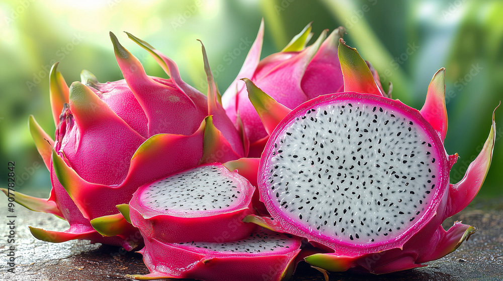 Slices of Dragon Fruit Slices of Dragon Fruit