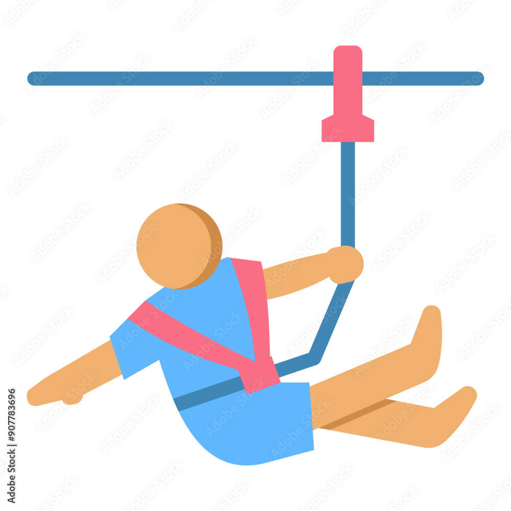 Zip Lining Icon Zip Lining Icon