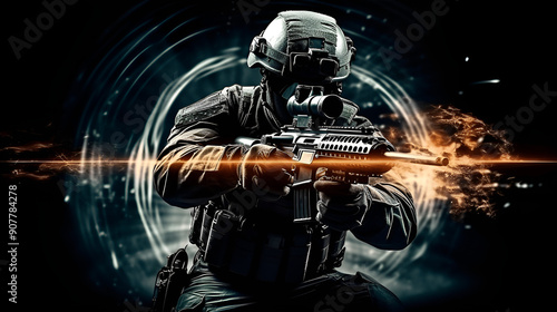 cyber person in a helmet