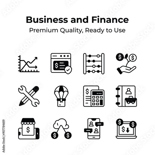 Customizable Set of Flat Vector Icons of Business and Finance is here for you