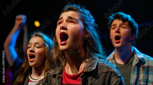 Passionate Singers on Stage. photo