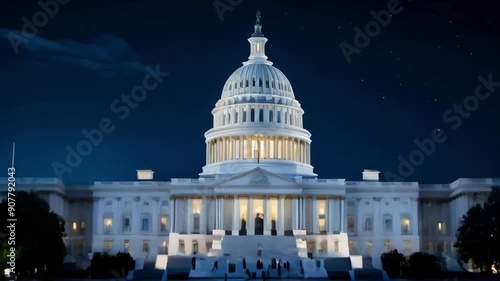 us capitol building at night