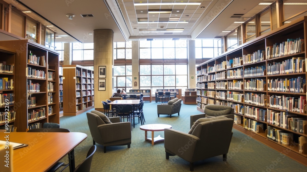Comfortable Reading Nook in a Library.