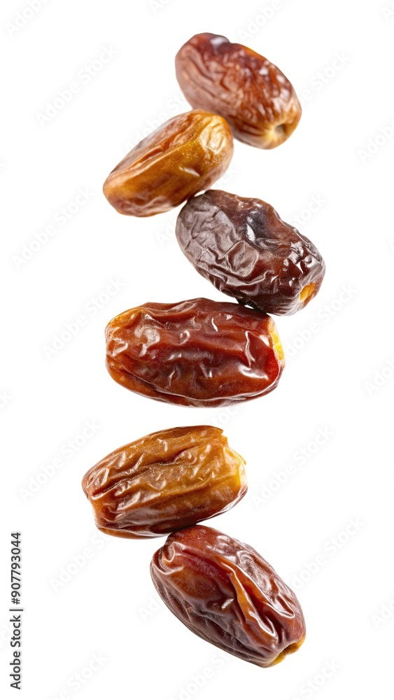 Obraz premium Six Dates Arranged in a Vertical Line