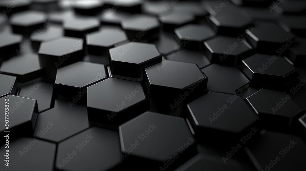 3D background with interconnected hexagons in a dynamic pattern 3D background with interconnected hexagons in a dynamic pattern