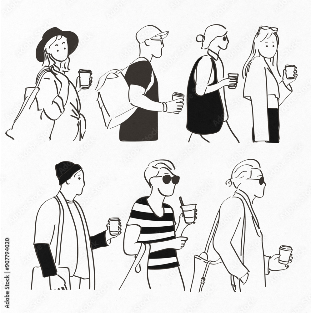 Fashionable People Holding Cup of Coffee