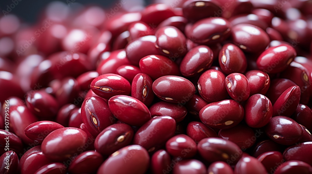 Close up of a fresh adzuki bean, macro photography, delicious textures, front view from above, studio lighting, white background. Close up of a fresh adzuki bean, macro photography, delicious textures, front view from above, studio lighting, white background.