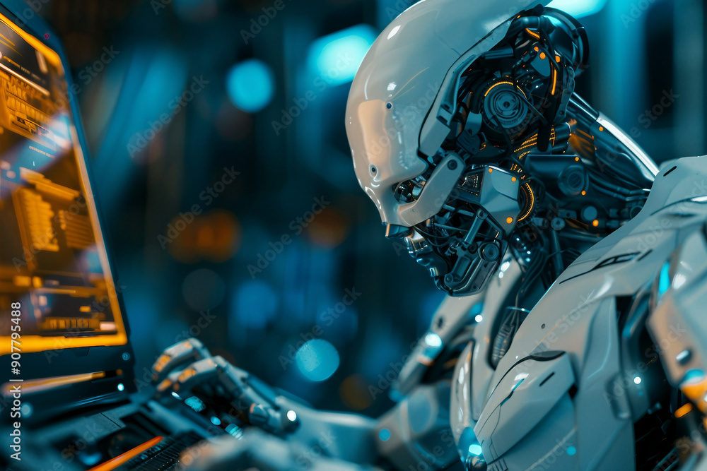 Robot cyborg humanoid helper in activities of daily life routine living with people, Generative AI Robot cyborg humanoid helper in activities of daily life routine living with people, Generative AI