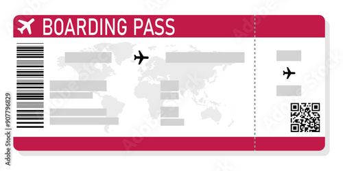 Airplane tickets. Boarding pass tickets template. Plane tickets vector pictogram. Airline boarding pass template. Air ticket icon. Vector illustration