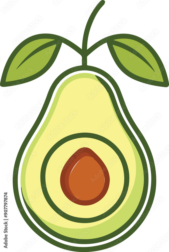Avocado flat design vector styles illustration Avocado flat design vector styles illustration