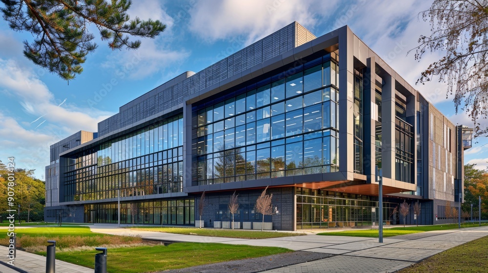 Modern Office Building with Glass Facade. Modern Office Building with Glass Facade.