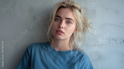 The blonde woman portrait photo