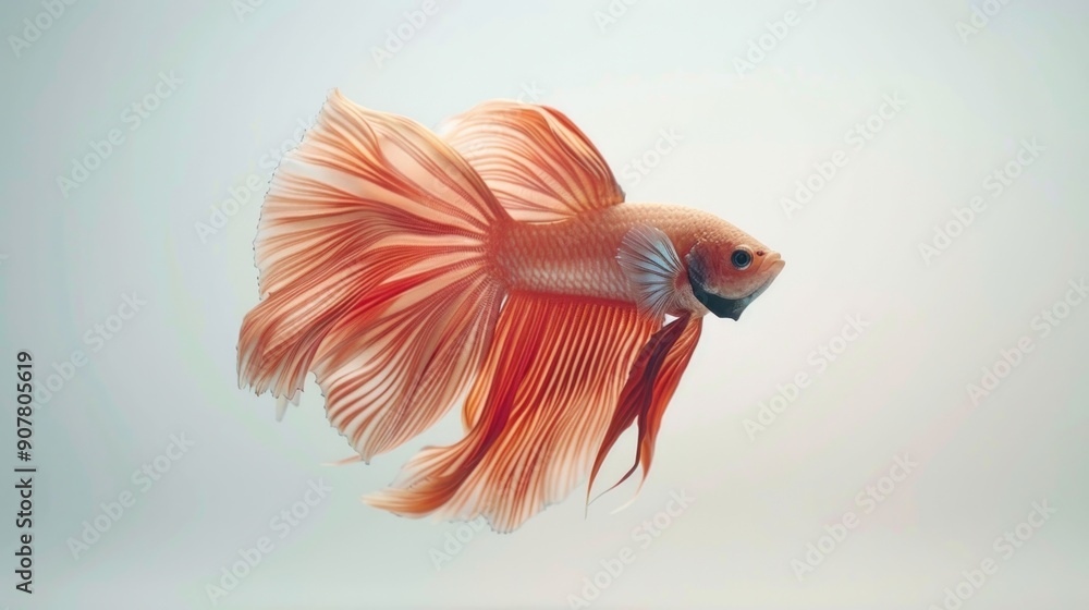 Fototapeta premium A betta fish set against a minimalist background, creating a sense of focus and elegance