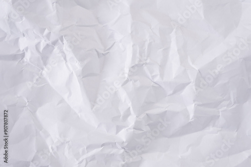 Crumpled Canvas, Abstract Texture of Wrinkled White Paper