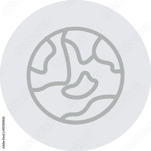 globe Vector Line Grey Circle Grey