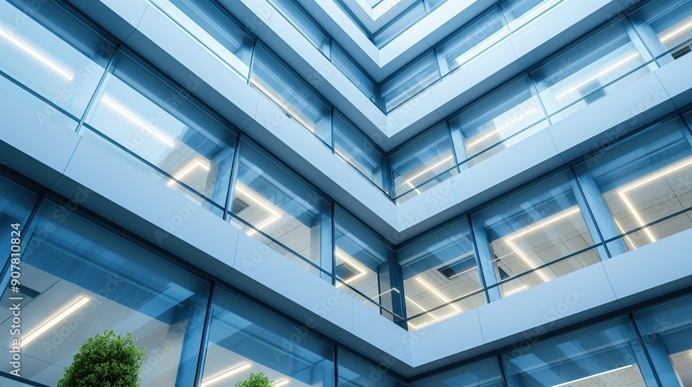 Multi-story office building with a network of automated systems, office scale technology, representing large-scale tech-driven operations. Multi-story office building with a network of automated systems, office scale technology, representing large-scale tech-driven operations.
