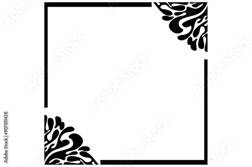 Frame Border decorative ornament design with a liquid Water theme