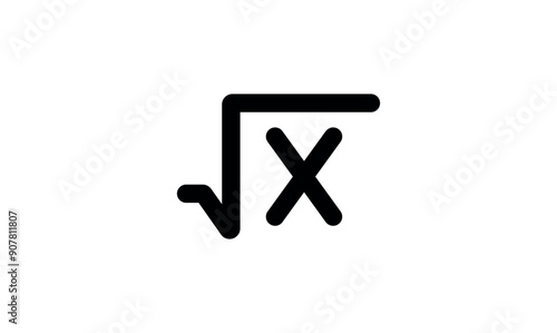 Square root of variable x symbol in mathematics.